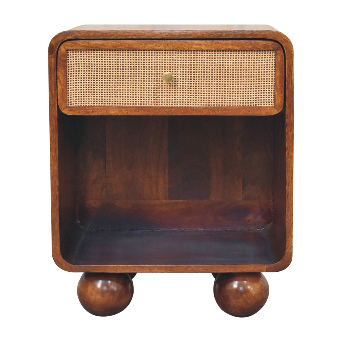 Chestnut Woven Drawer Bedside 54cm