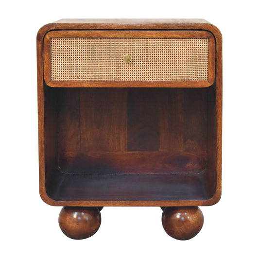 Chestnut Woven Drawer Bedside 54cm