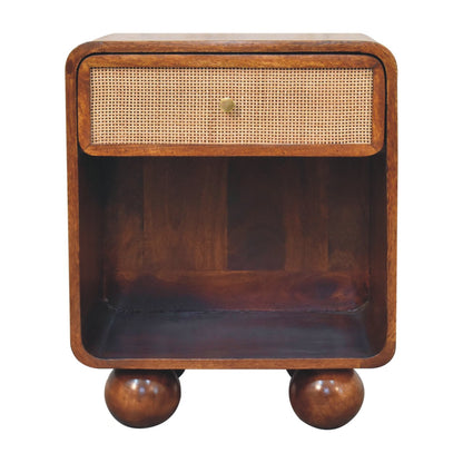 Chestnut Woven Drawer Bedside 54cm