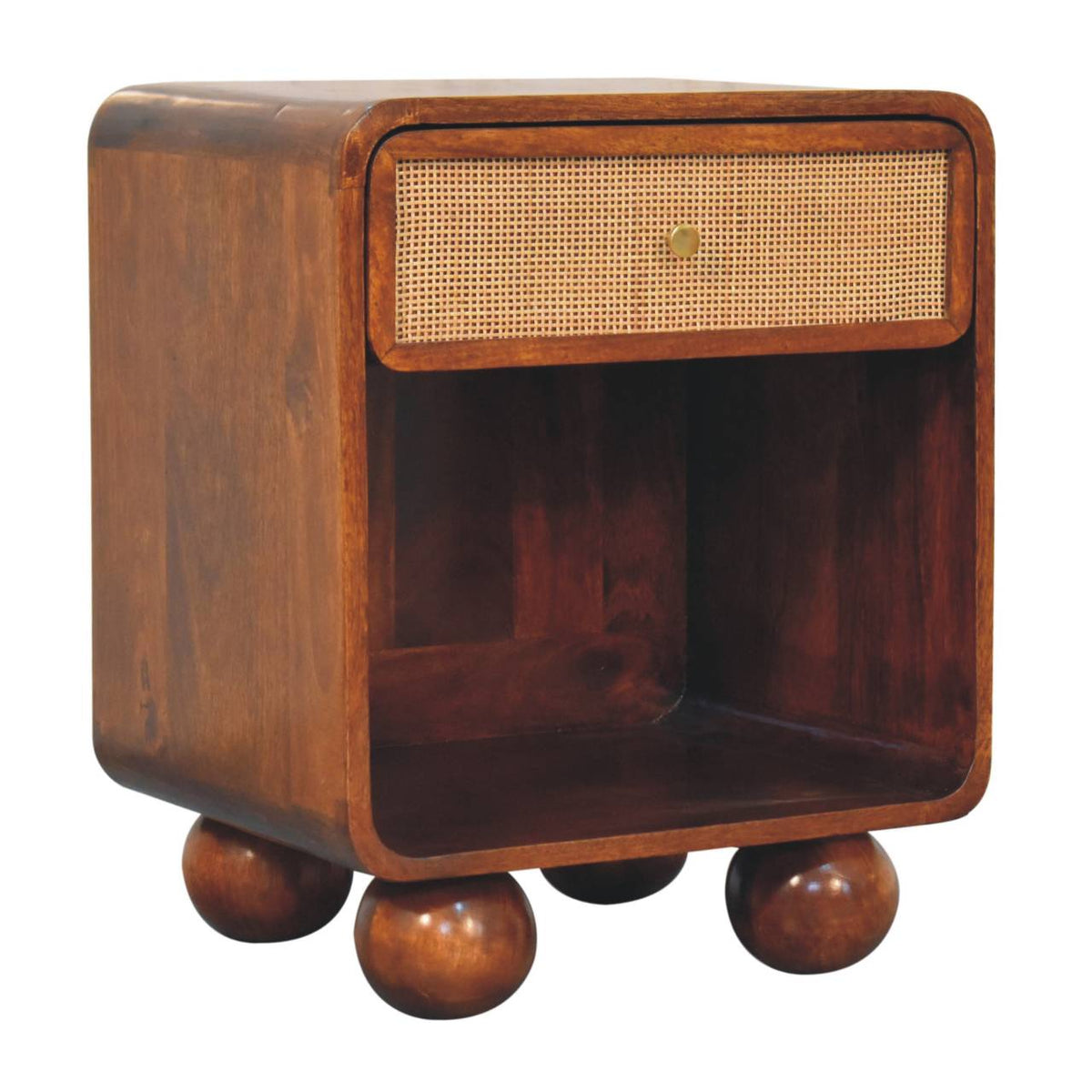 Chestnut Woven Drawer Bedside 54cm