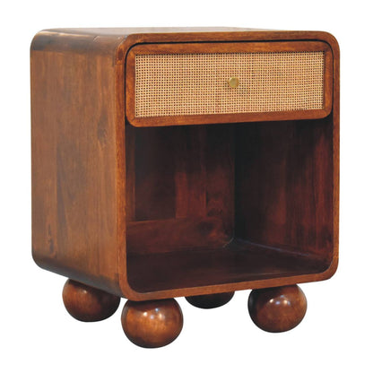 Chestnut Woven Drawer Bedside 54cm