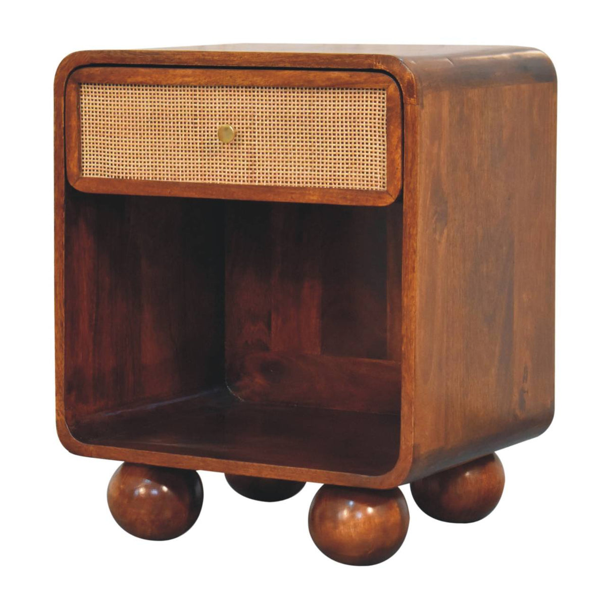 Chestnut Woven Drawer Bedside 54cm