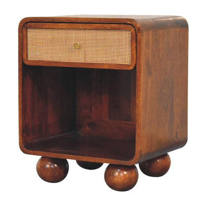 Chestnut Woven Drawer Bedside 54cm