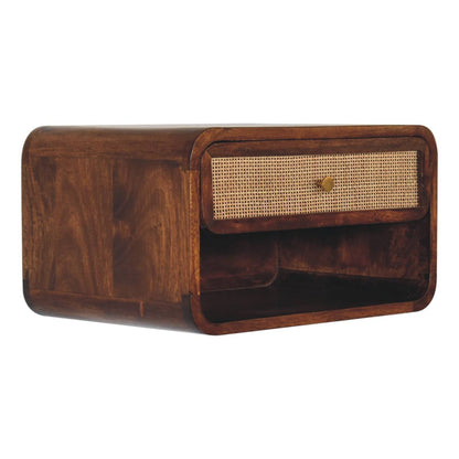 Wall Mounted Chestnut Woven Bedside 45cm