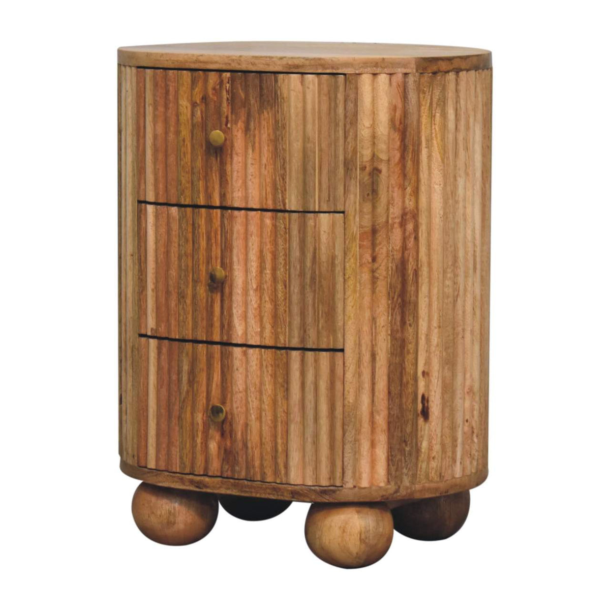 Soba Oak 3 Drawer Bedside 58cm