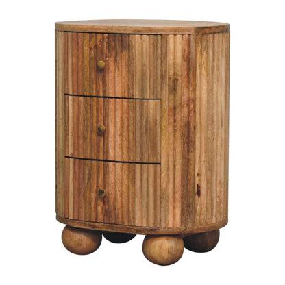 Soba Oak 3 Drawer Bedside 58cm