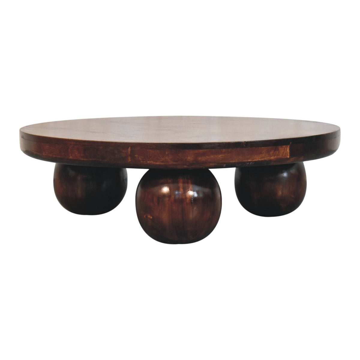 California Walnut Round Coffee Table 80cm