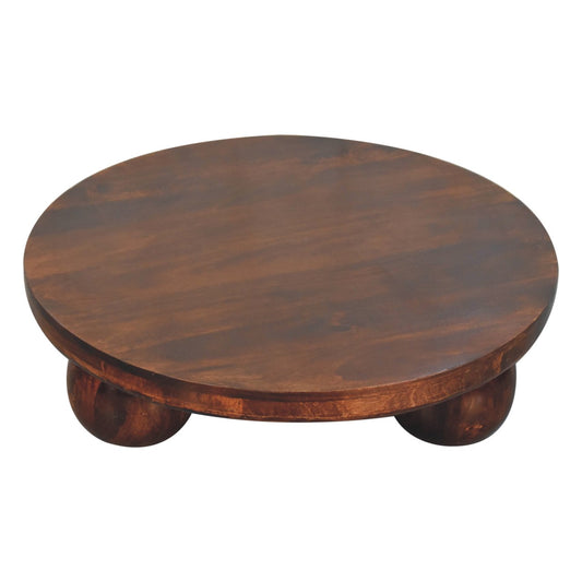 California Walnut Round Coffee Table 80cm