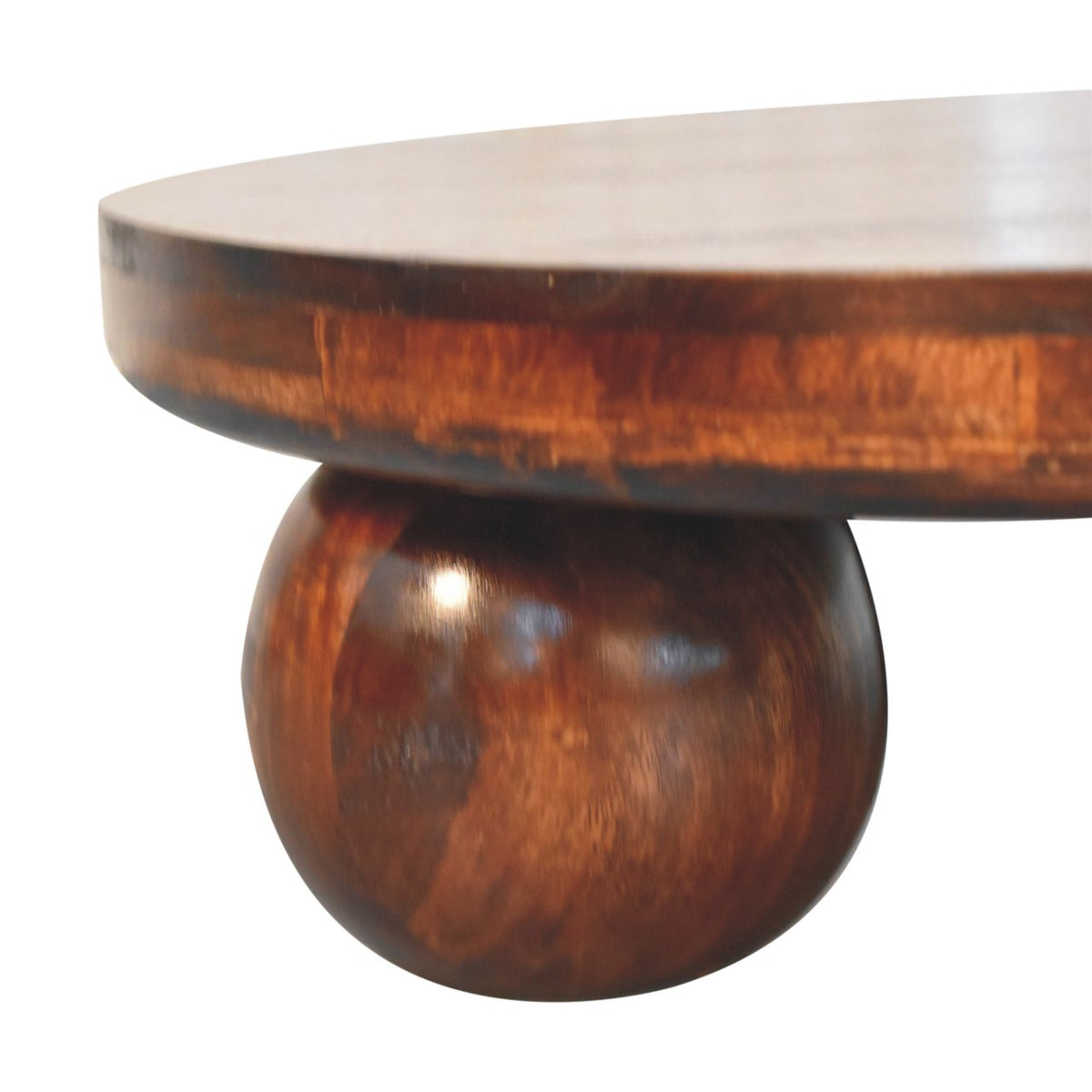 California Walnut Round Coffee Table 80cm