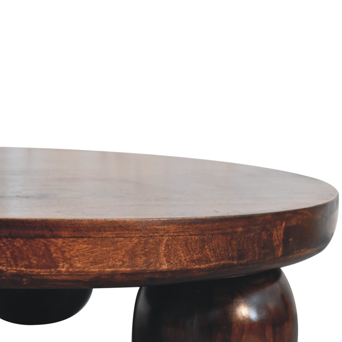 California Walnut Round Coffee Table 80cm