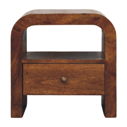 Darcy Chestnut Nightstand with Shelf 45cm