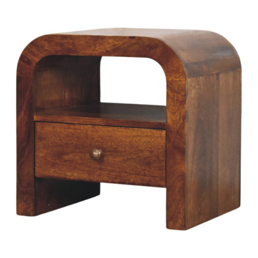 Darcy Chestnut Nightstand with Shelf 45cm
