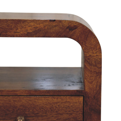 Darcy Chestnut Nightstand with Shelf 45cm