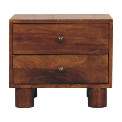 Tula Chestnut 2 Drawer Nightstand 45cm