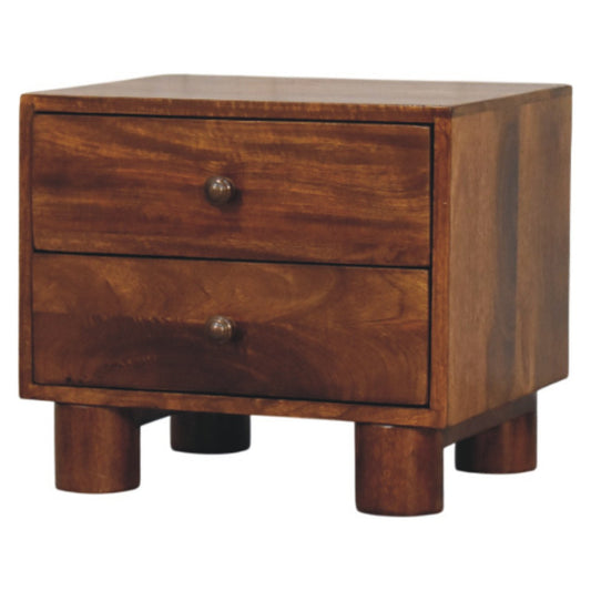 Tula Chestnut 2 Drawer Nightstand 45cm