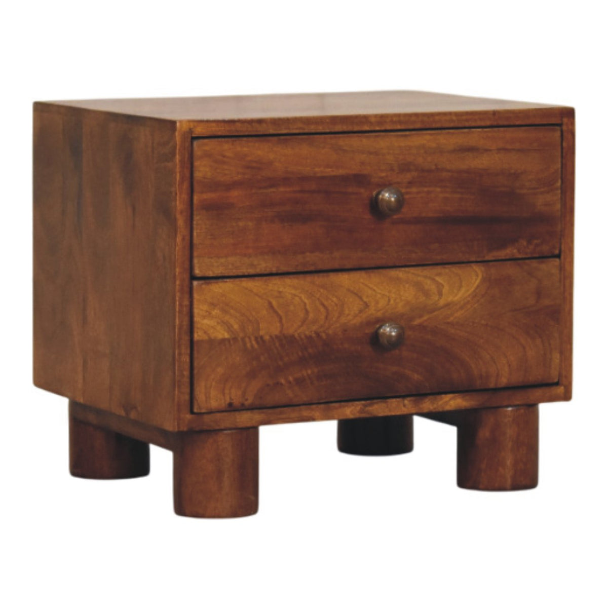 Tula Chestnut 2 Drawer Nightstand 45cm