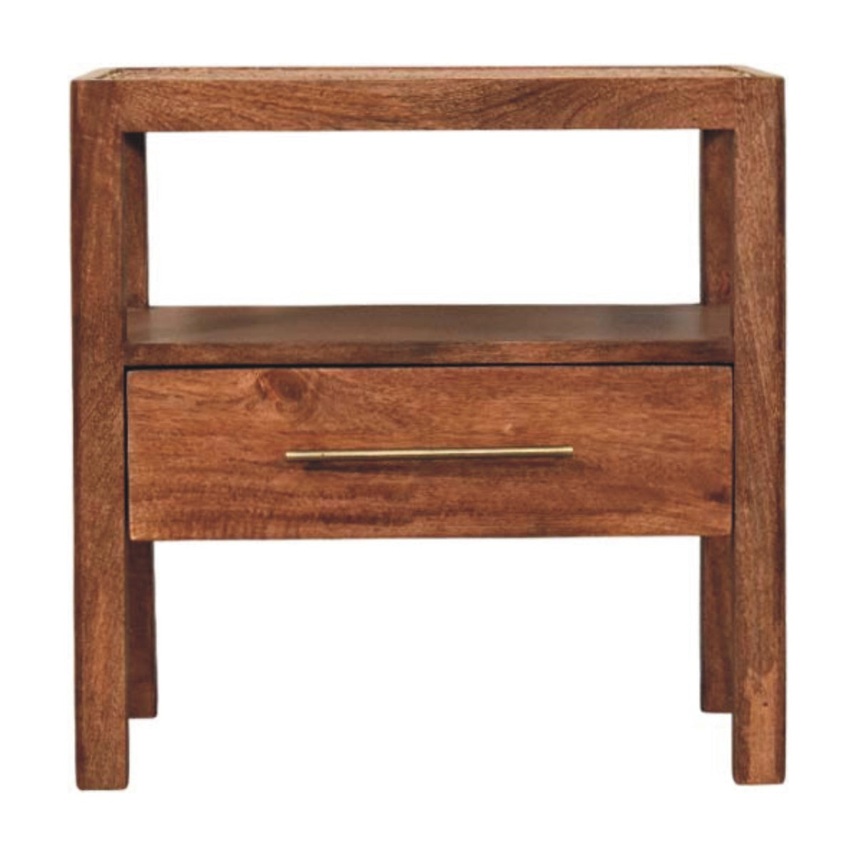 Saffron Rattan Top Nightstand 55cm