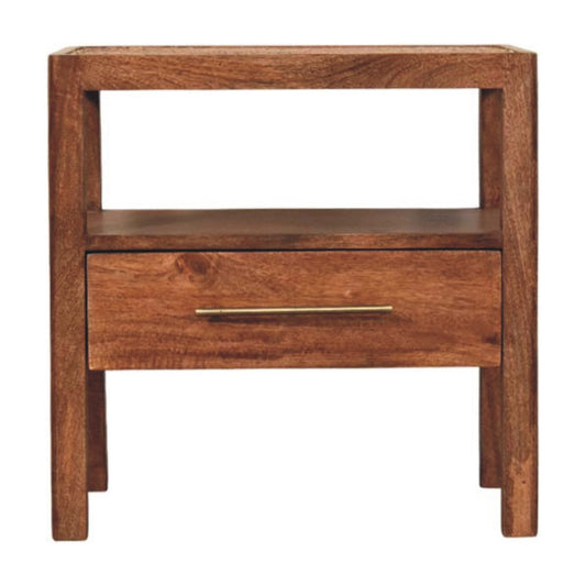 Saffron Rattan Top Nightstand 55cm
