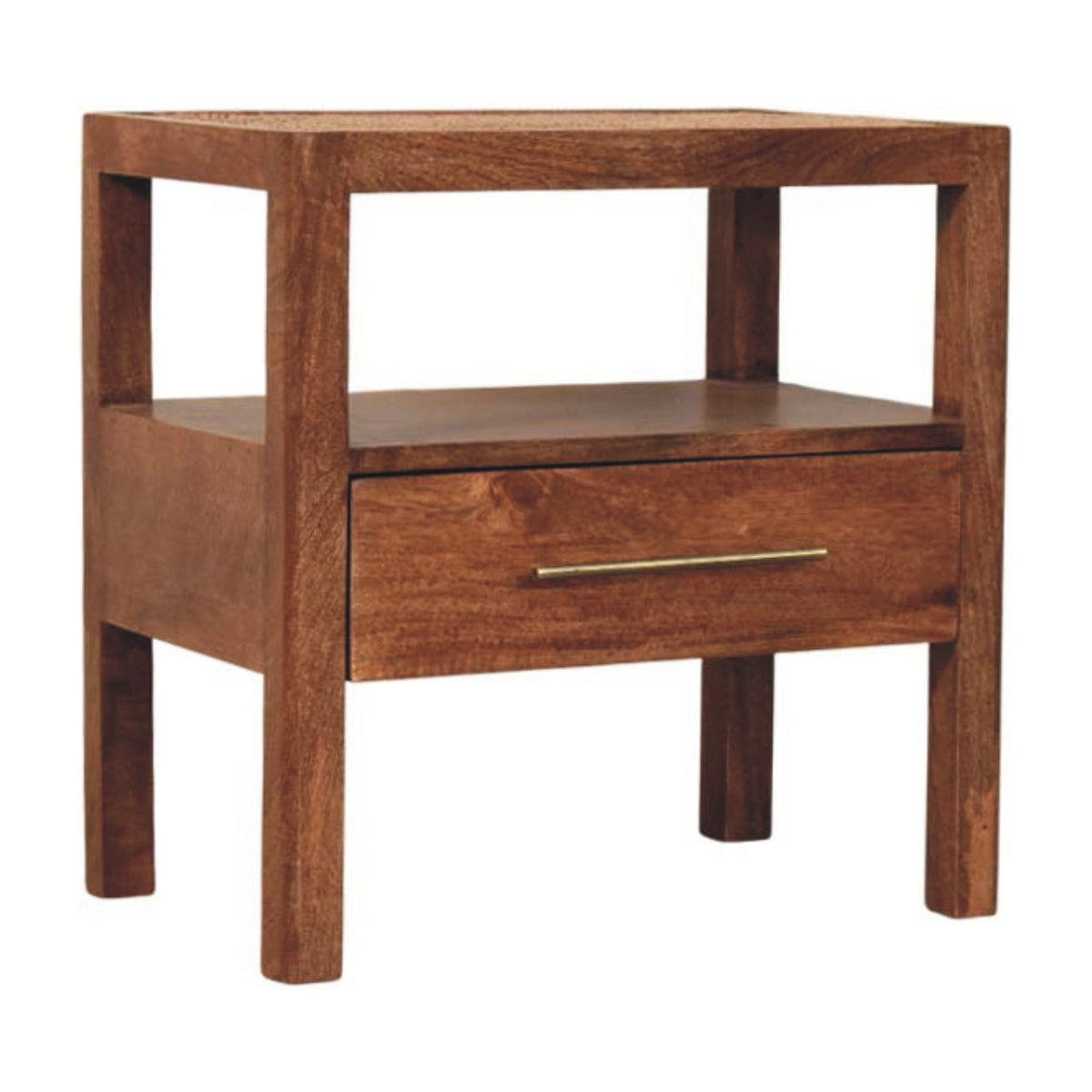 Saffron Rattan Top Nightstand 55cm