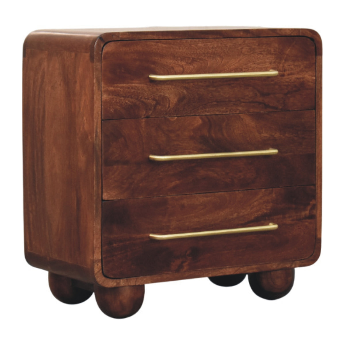 Winewood Rounded 3 Drawer Chest 57cm