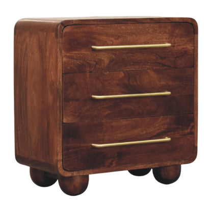 Winewood Rounded 3 Drawer Chest 57cm