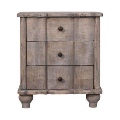 Lume Washed 3 Drawer Bedside 63cm