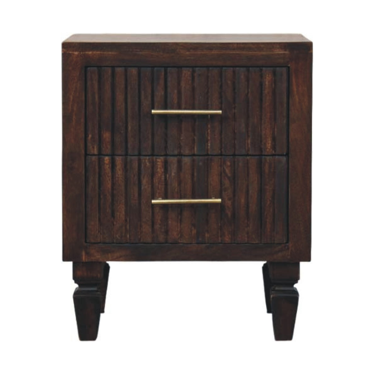 Belmont Fluted 2 Drawer Nightstand 55cm