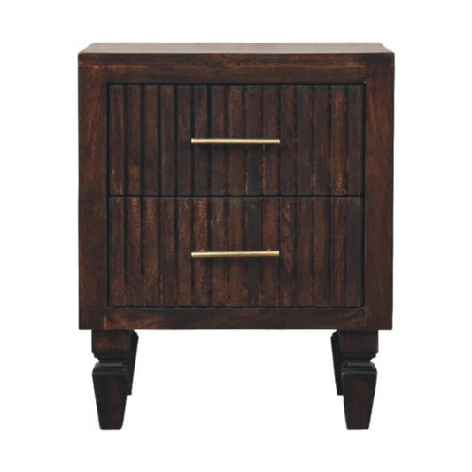 Belmont Fluted 2 Drawer Nightstand 55cm