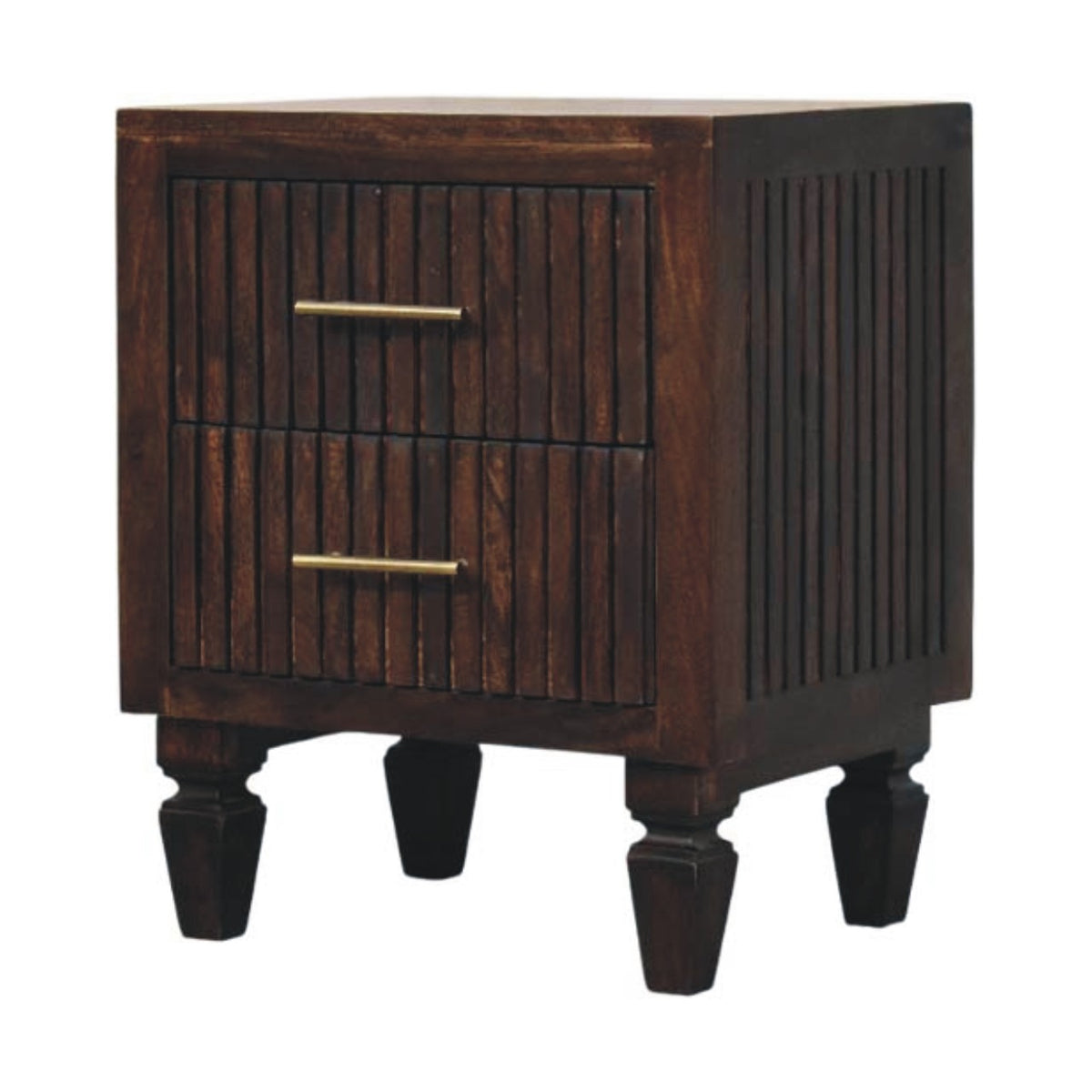 Belmont Fluted 2 Drawer Nightstand 55cm