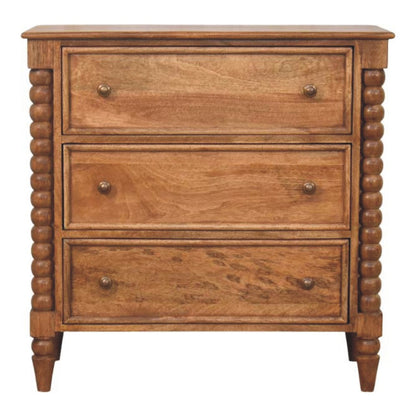 Spindle Amber Oak Chest of Drawers 80cm