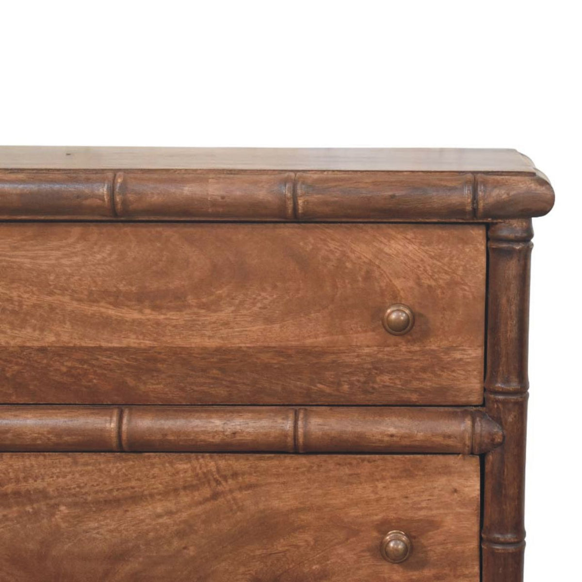 Bamboo Carved 3 Drawer Chest 80cm