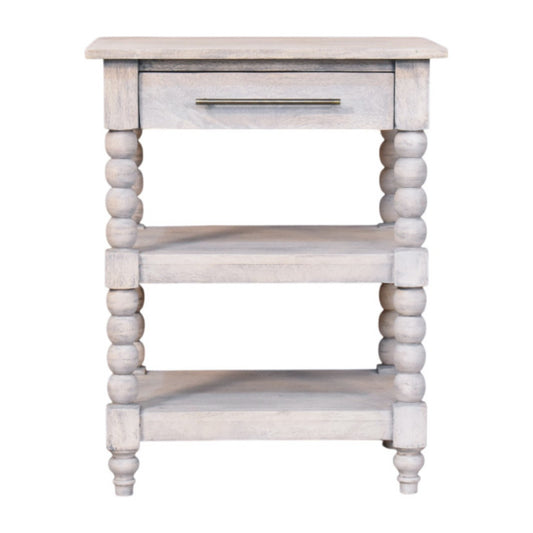 Spindle Acid Wash Side Table 70cm
