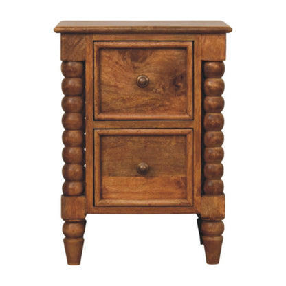 Spindle Amber Oak Bedside 55cm