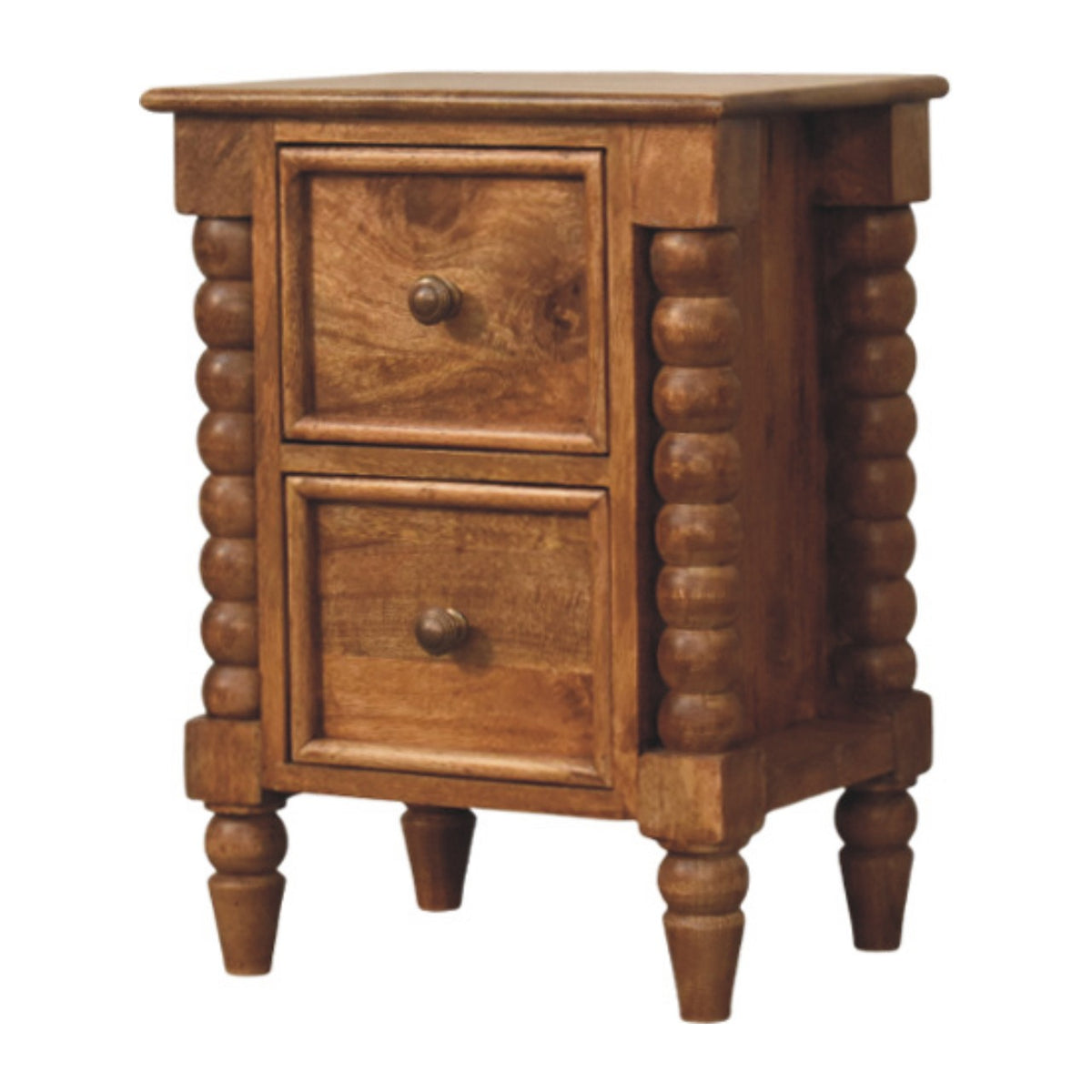 Spindle Amber Oak Bedside 55cm