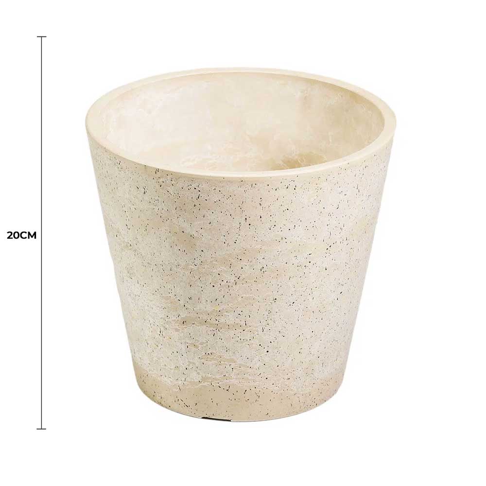 Imitation Stone (White / Cream) Pot 20cm - Image 2