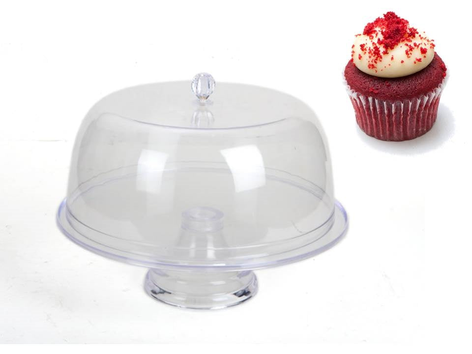 Acrylic Cake Stand w/ Lid Cover 34cm