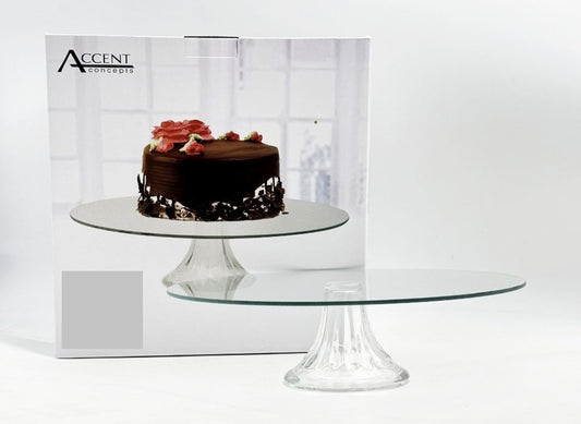 Glass Round Cake Stand 30cm