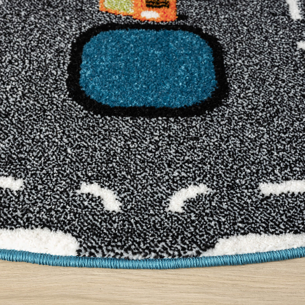 Kidsville 574 Blue Round Rug