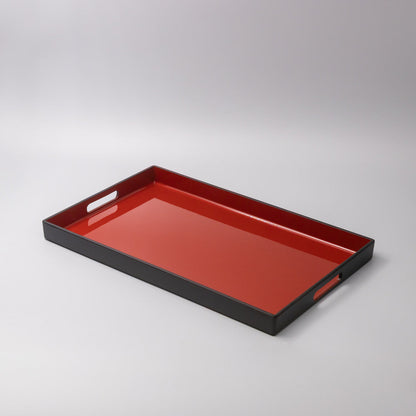 Tray Rectangular 42cm Red Inner Black Lacquerware - Image 3