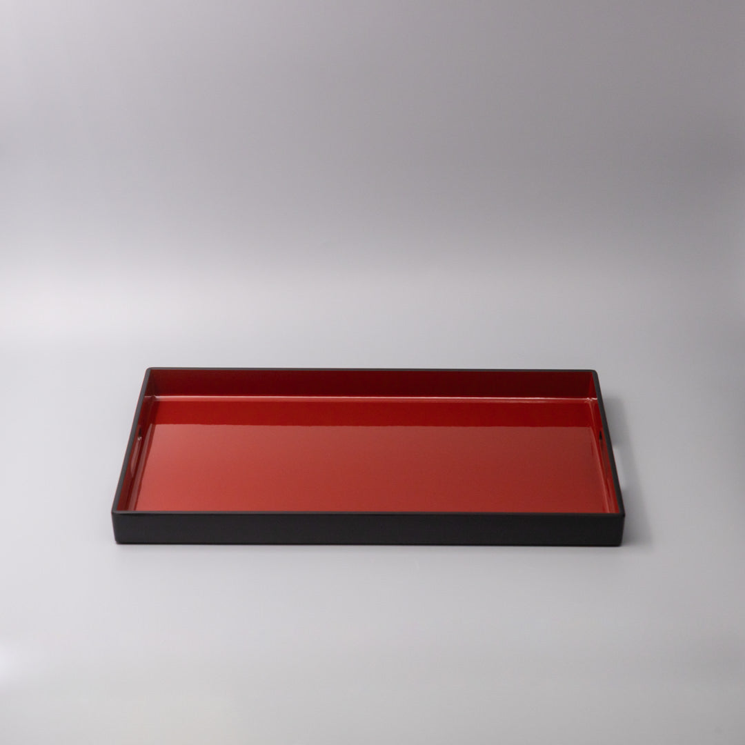 Tray Rectangular 42cm Red Inner Black Lacquerware - Image 4