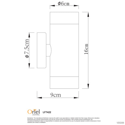 Up / Down IP44 Outdoor Wall Light - Varde LED Up/down Black