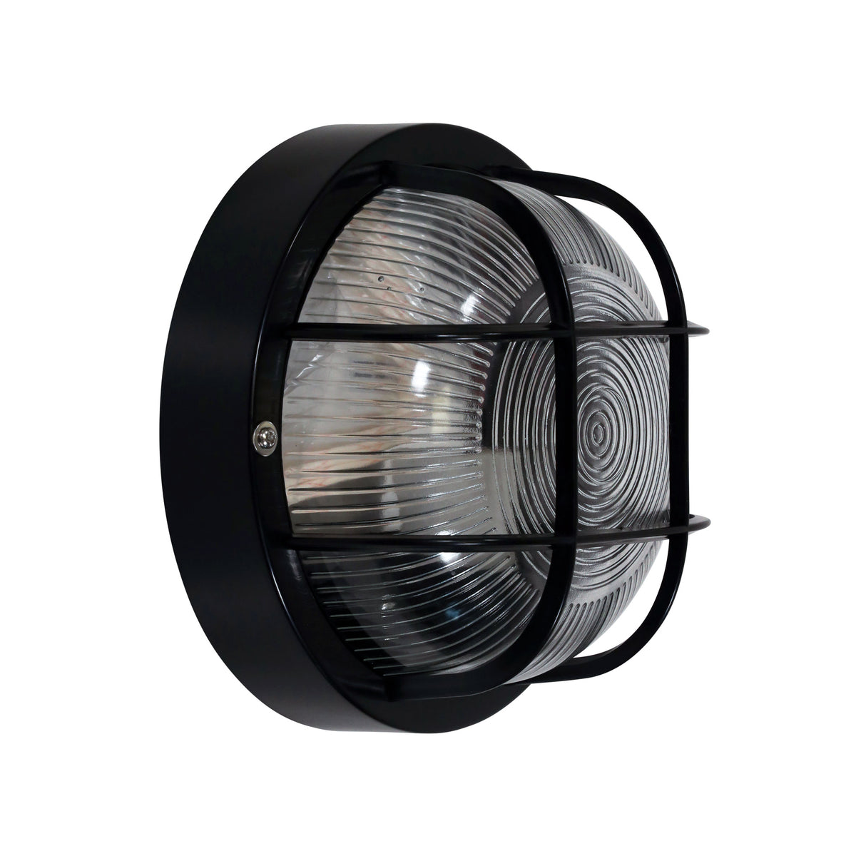 E27 IP54 Outdoor Bunker Acrylic and Glass - Rund Black