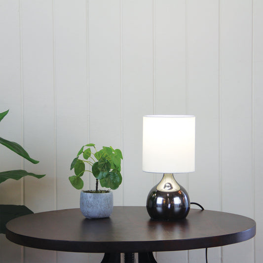 On / Off Touch Lamp in Gunmetal Finish - Lotti Gunmetal