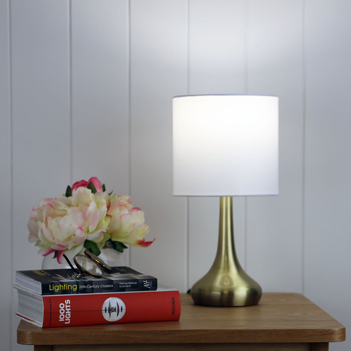 On / Off Touch Lamp in Antique Brass Finish - Lola Antique Brass