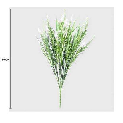 Long Artificial Lavender Stem (White) 50cm UV Resistant - Image 2
