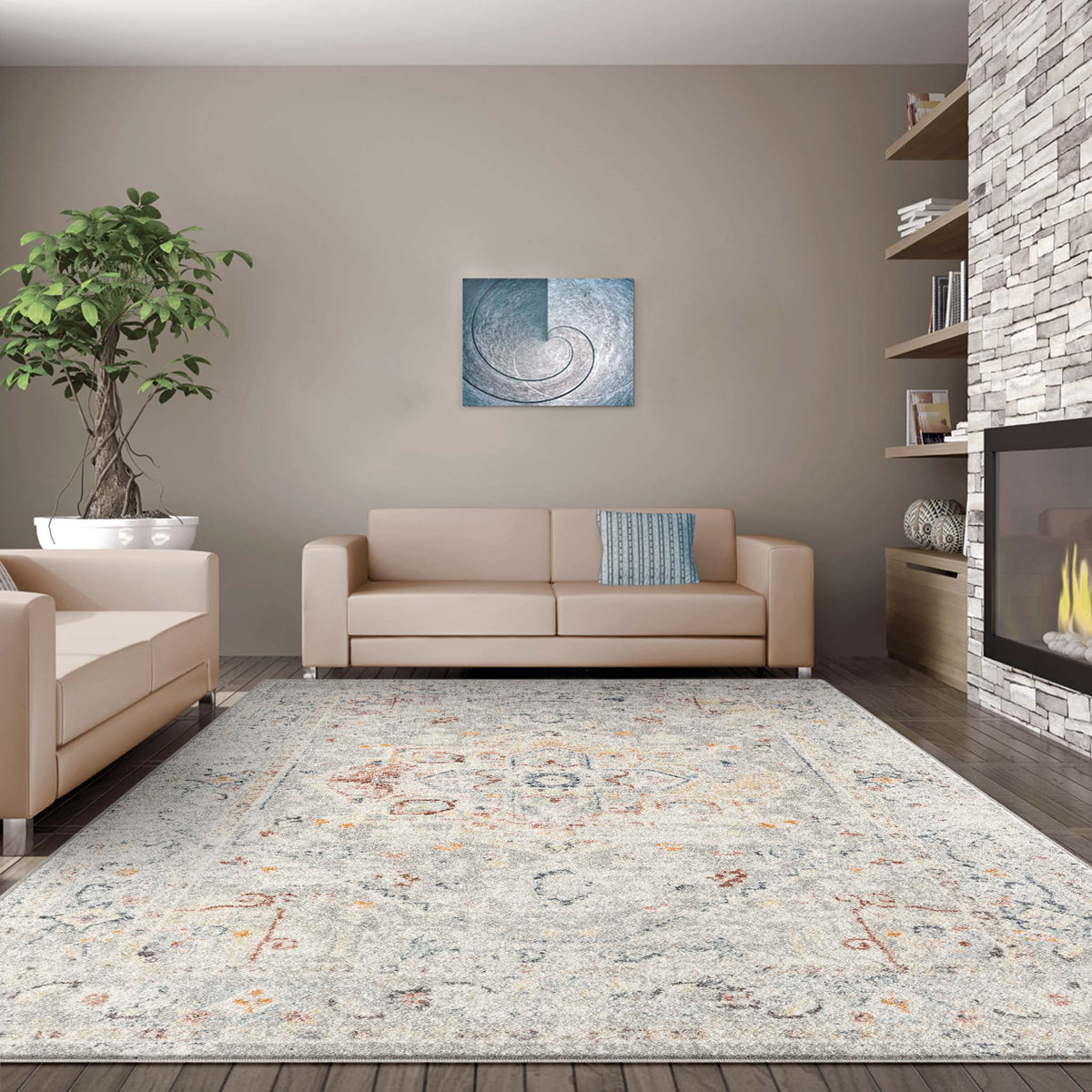 Luna 7406 Lt Grey Rug