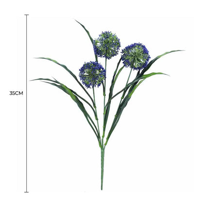 Lush Flowering Purple Hydrangea Stem 35cm UV Resistant - Image 2