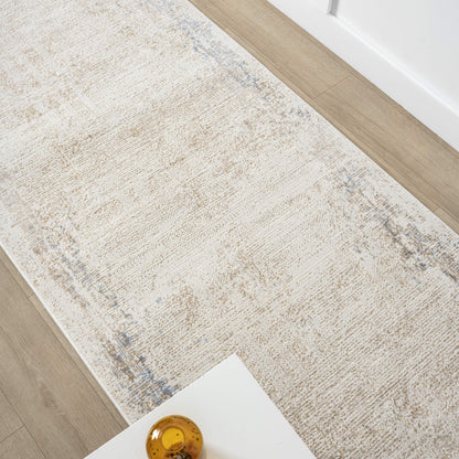 Luxley 580 Ivory Modern Hallway Runner