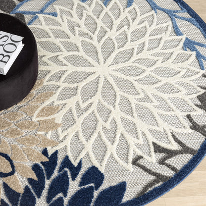 Monaco 1210 Blue Round Rug