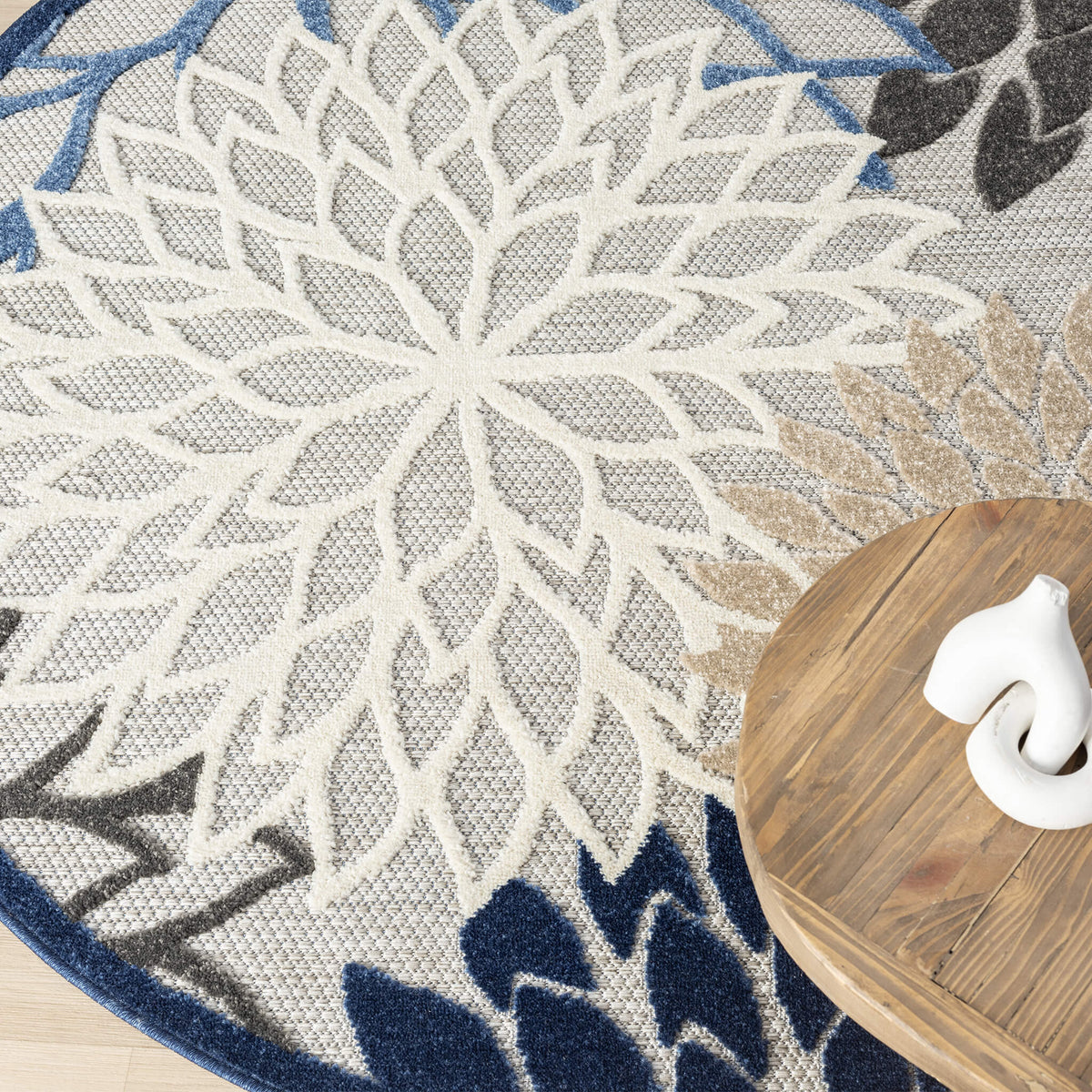 Monaco 1210 Blue Round Rug
